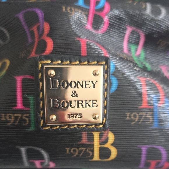 Dooney & Bourke Black Multicolor Logo Shoulder Bag - Picture 2 of 6